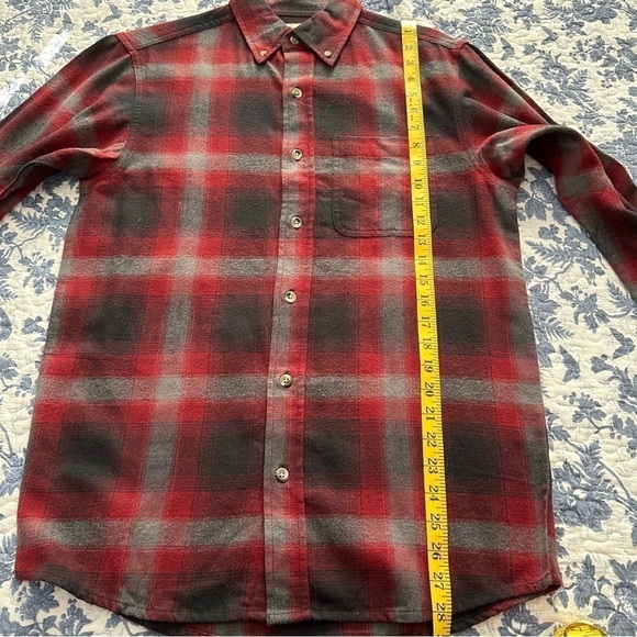 Hobbs Creek Shirt Ombre Cotton Plaid Flannel Button Down Red & Gray Size S - Picture 11 of 11